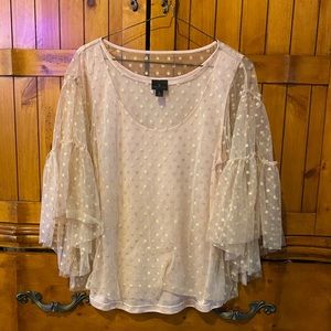 Worthington Polka Dot Sheer Blouse
